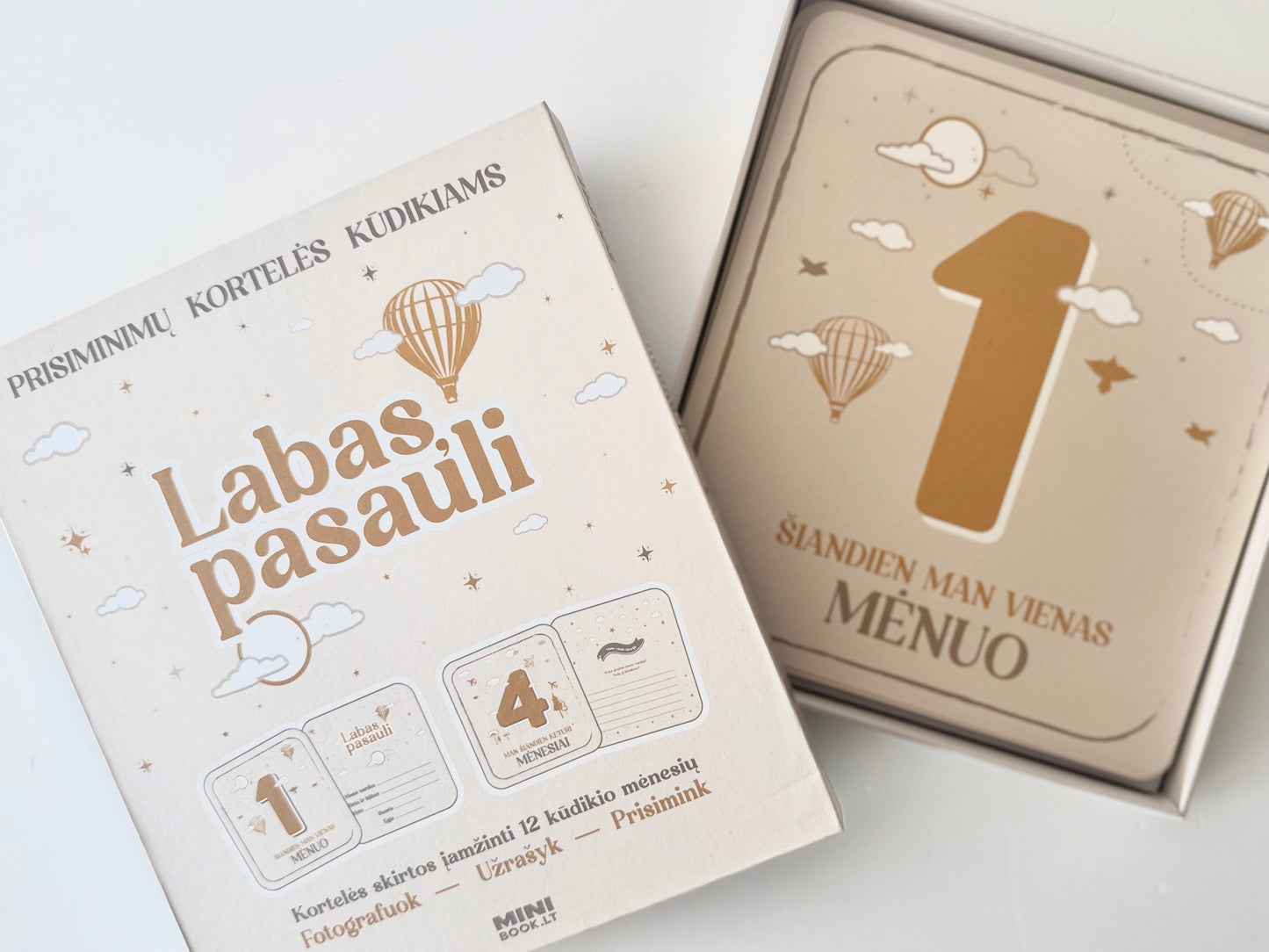 12 mėnesių prisiminimų kortelės kūdikiams
