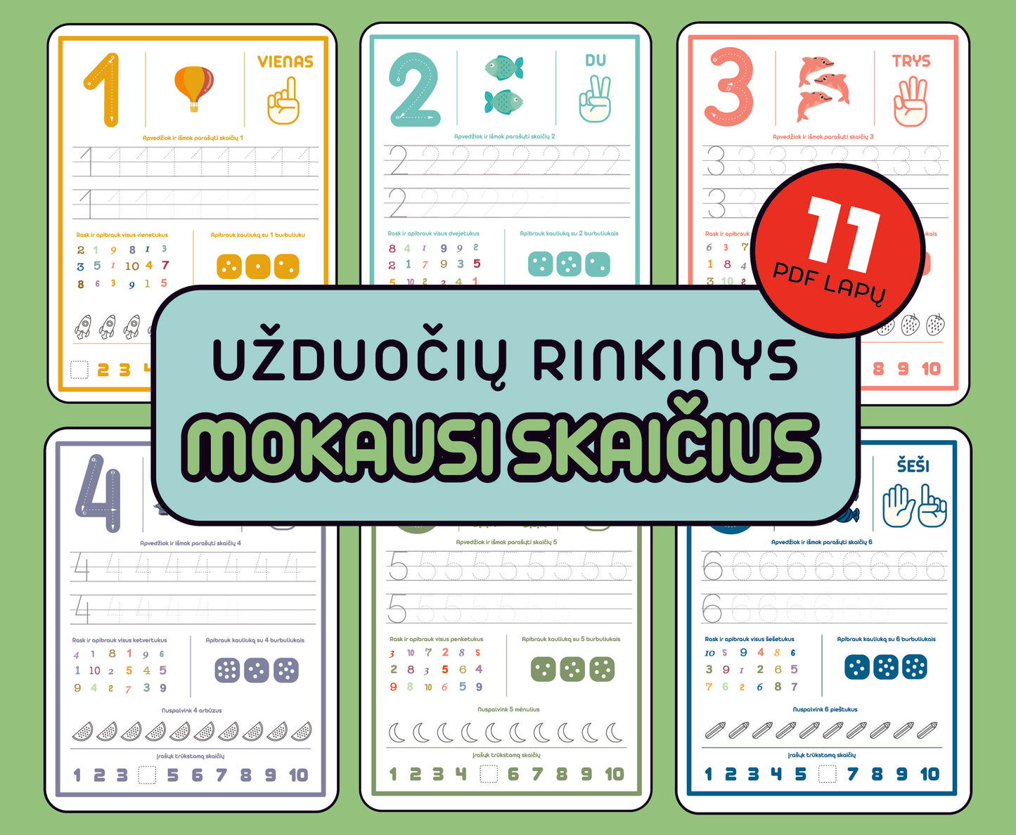 Užduočių rinkinys "MOKAUSI SKAIČIUS" (PDF failas)