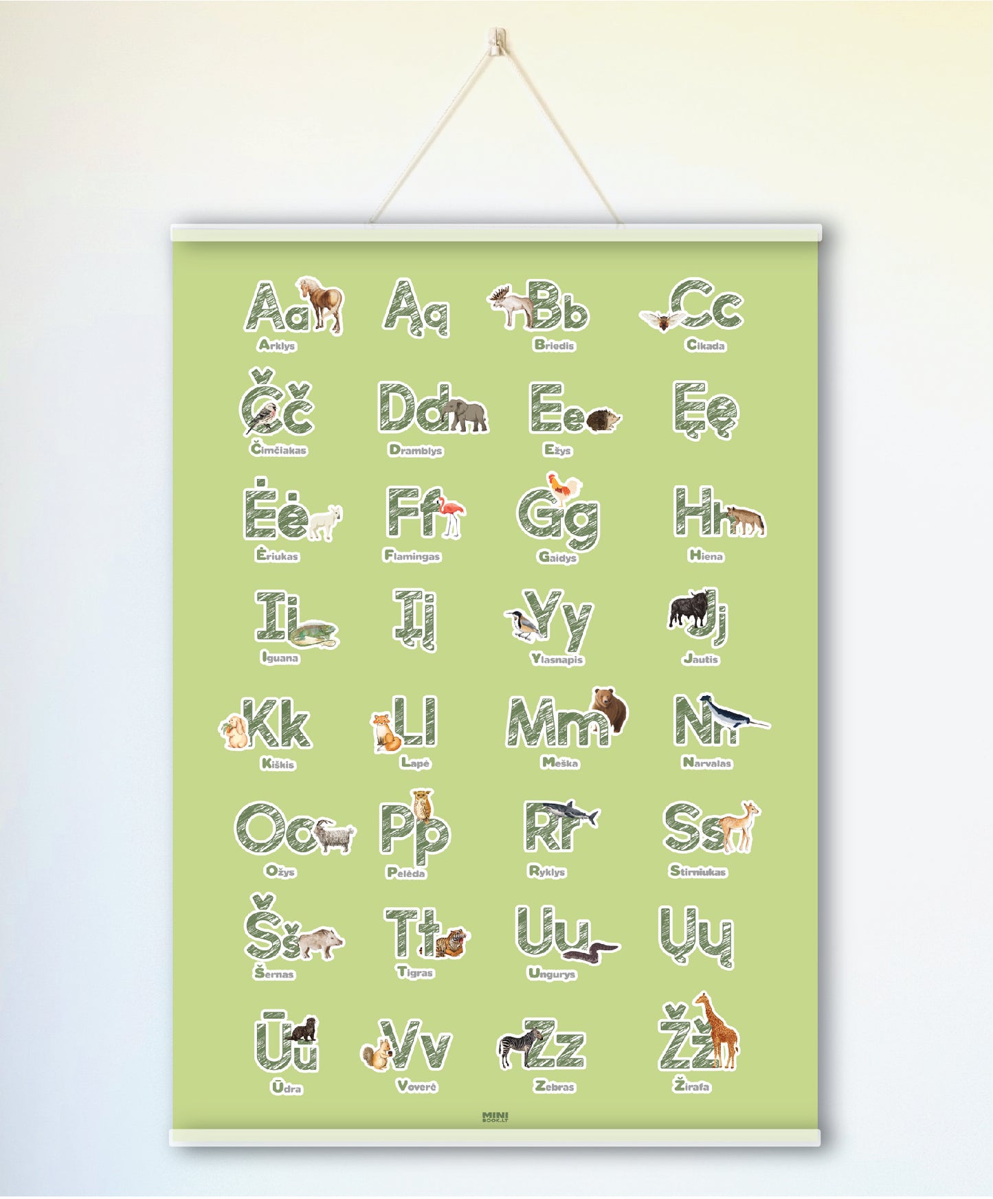 Lavinamasis plakatas "Abėcėlė su gyvūnais"