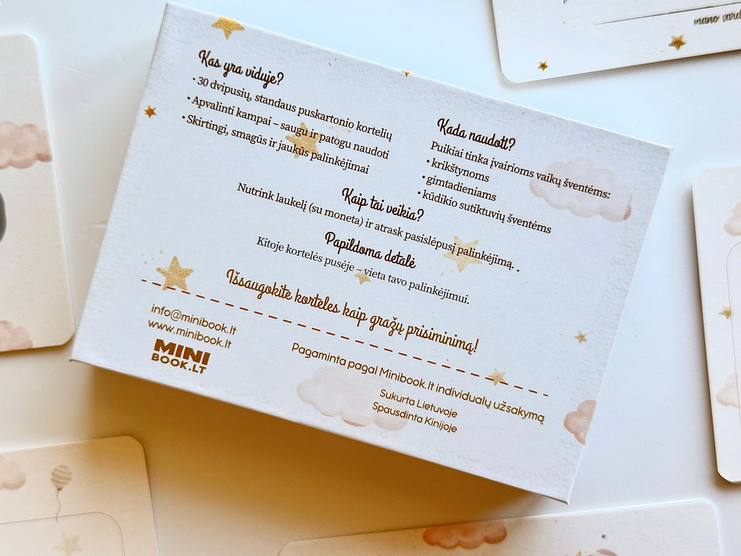 Nutrinamos pasižadėjimų ir palinkėjimų kortelės