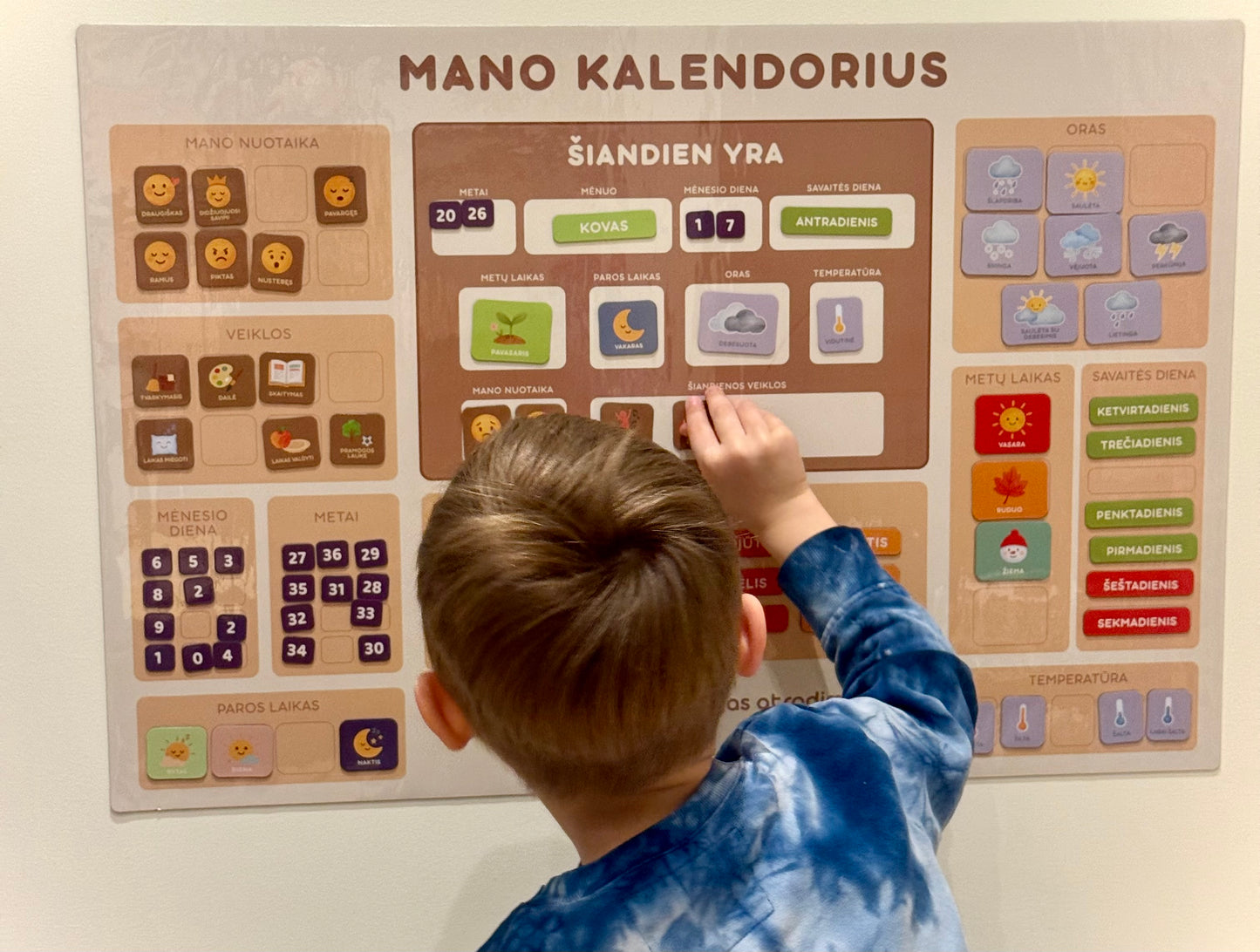 Magnetinė ugdymo lenta “MANO KALENDORIUS”