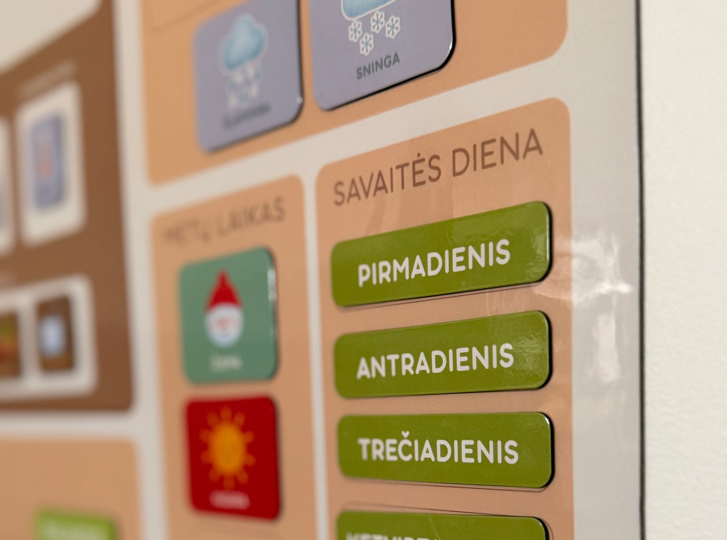 Magnetinė ugdymo lenta “MANO KALENDORIUS”