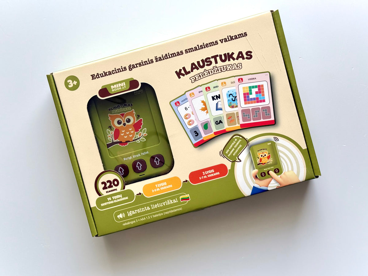 Klaustukas Pelėdžiukas – garsinis edukacinis žaidimas lietuvių kalba (220 klausimų)