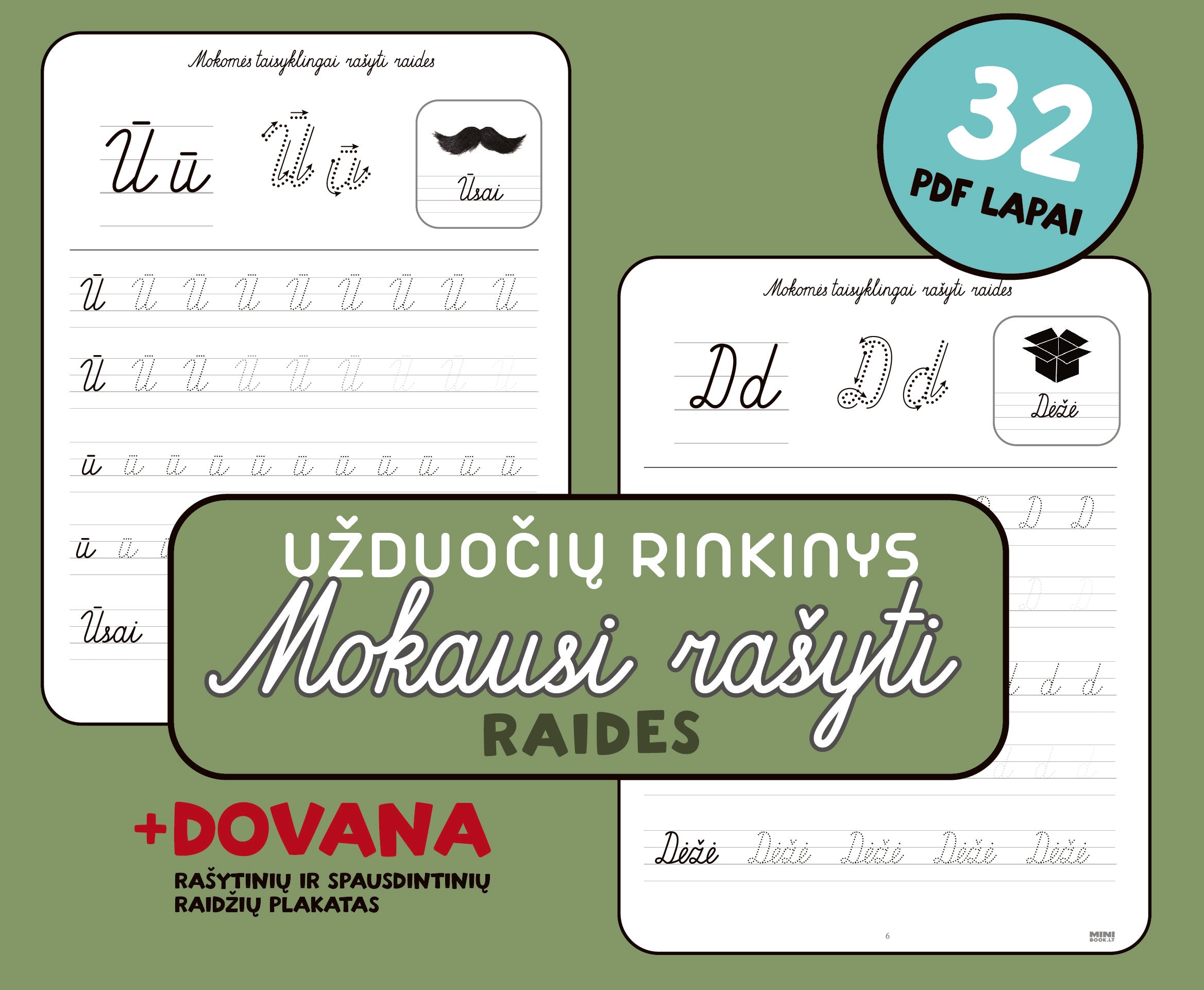 Užduočių rinkinys „Mokausi rašyti rašytines raides“ (PDF failas ...