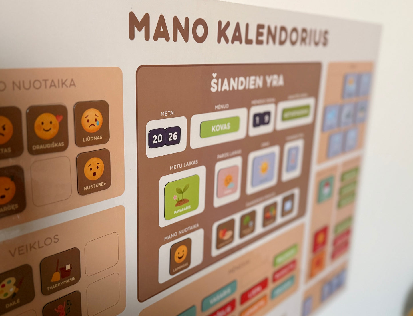 Magnetinė ugdymo lenta “MANO KALENDORIUS”