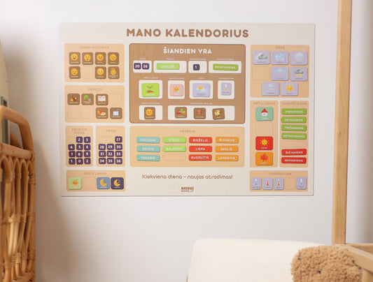 Magnetinė ugdymo lenta “MANO KALENDORIUS”