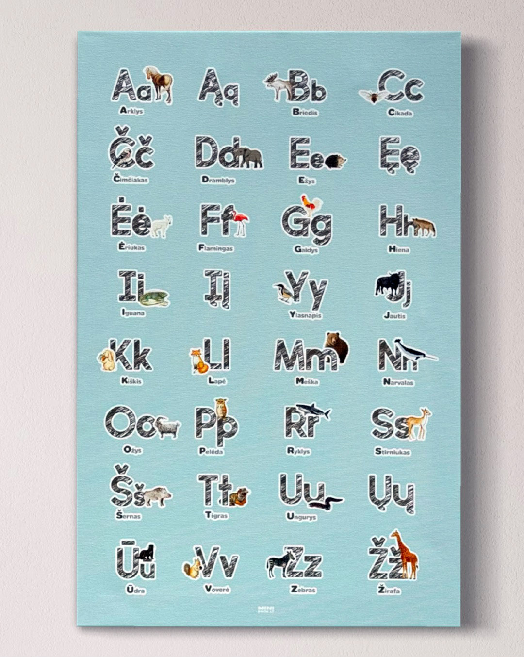 Lavinamasis DROBĖS paveikslas "ABĖCĖLĖ" (melsvas)