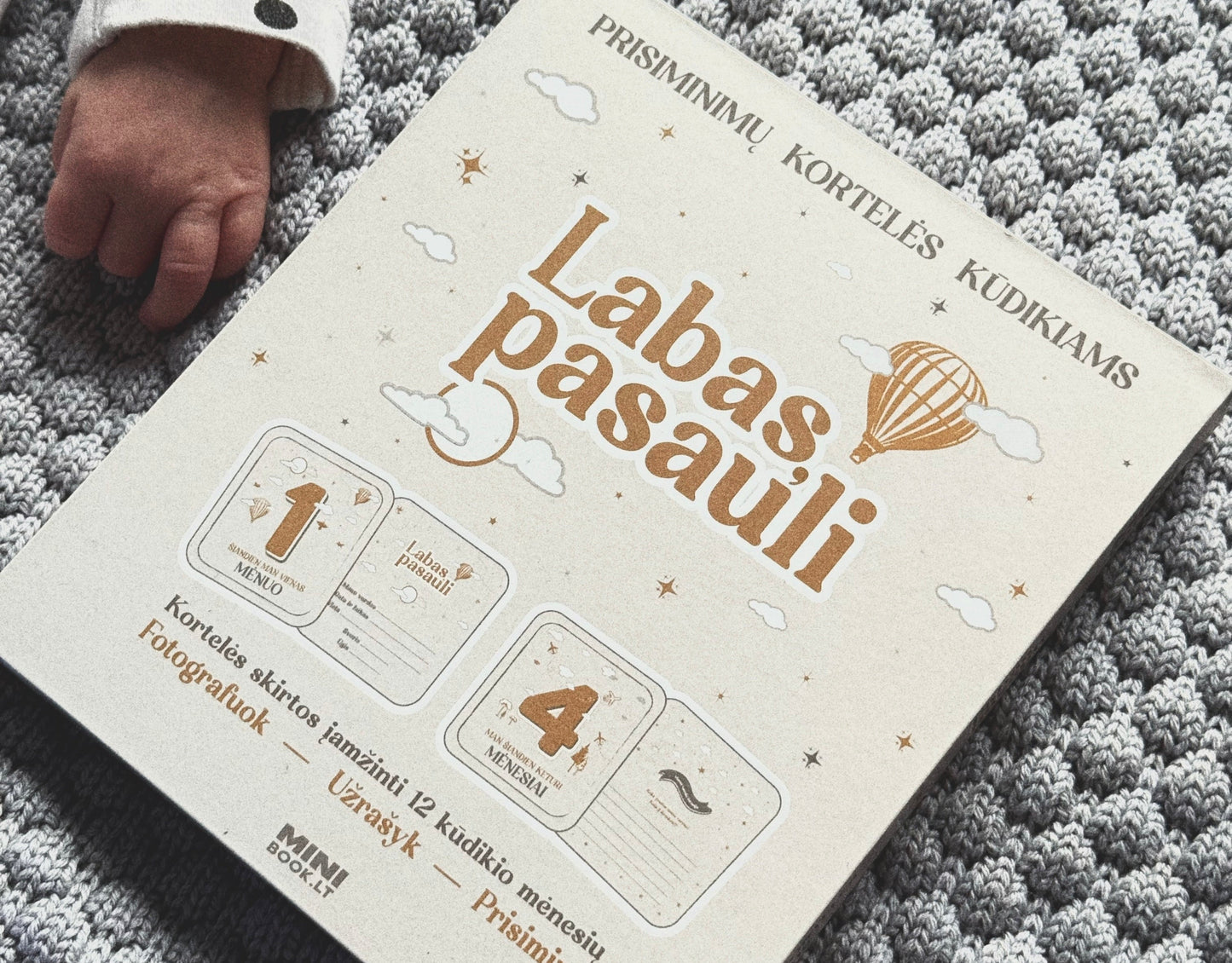 12 mėnesių prisiminimų kortelės kūdikiams