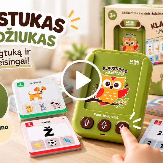 Įgarsintos kortelės klaustukas pelėdžiukas