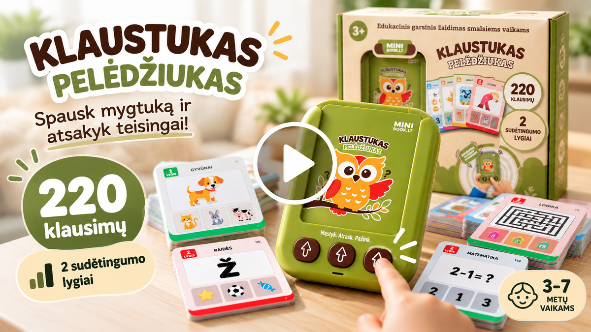 Įgarsintos kortelės klaustukas pelėdžiukas