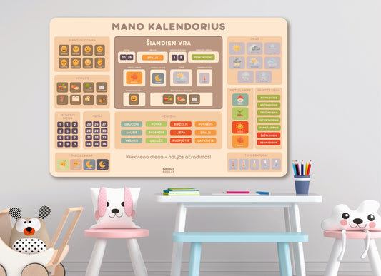 Magnetinė ugdymo lenta “MANO KALENDORIUS”