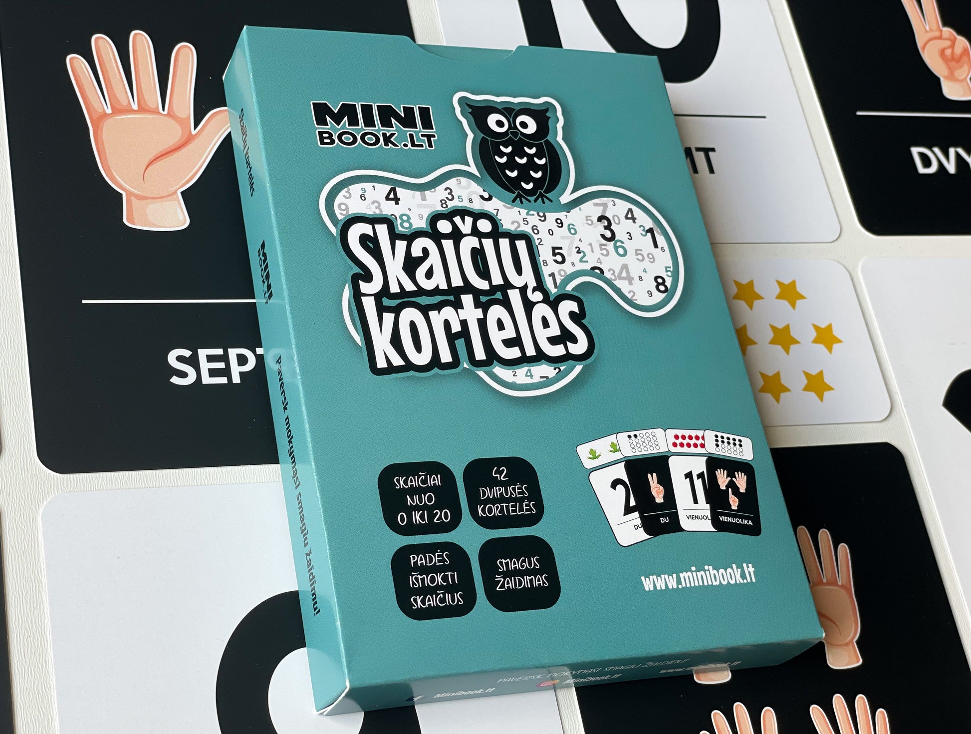Mokomosios skaičių kortelės vaikams
